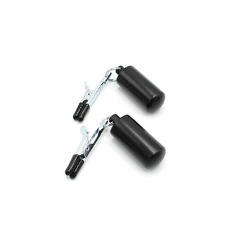 Kiotos Steel - Tepelklemmen - Nipple Croc Clamps 2x100g Bullet Gewichten - RVS - Zwart