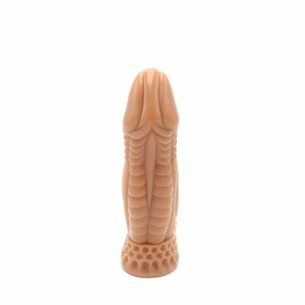 Kiotos Monstar 04 - Penis Sleeve - Penisverlenging - Met Ball Stretcher Opening - Siliconen - Beige