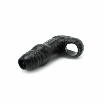 Kiotos Monstar 05 - Penis Sleeve - Penisverlenging - Met Ball Stretcher Opening - Diameter &Oslash; 50 mm - Siliconen - Zwart
