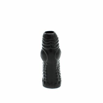 Kiotos Monstar 05 - Penis Sleeve - Penisverlenging - Met Ball Stretcher Opening - Diameter &Oslash; 50 mm - Siliconen - Zwart