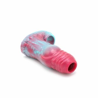 Kiotos Monstar 07 - Penis Sleeve - Penisverlenging - Met Ball Stretcher Opening - Diameter &Oslash; 50 mm - Siliconen - Roze Blauw