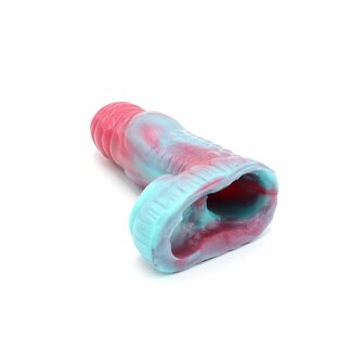 Kiotos Monstar 07 - Penis Sleeve - Penisverlenging - Met Ball Stretcher Opening - Diameter &Oslash; 50 mm - Siliconen - Roze Blauw
