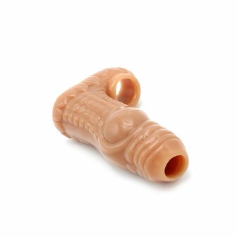 Kiotos Monstar 08 - Penis Sleeve - Penisverlenging - Met Ball Stretcher Opening - Diameter &Oslash; 50 mm - Siliconen - Beige