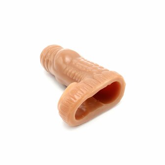 Kiotos Monstar 08 - Penis Sleeve - Penisverlenging - Met Ball Stretcher Opening - Diameter &Oslash; 50 mm - Siliconen - Beige