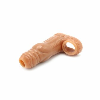 Kiotos Monstar 08 - Penis Sleeve - Penisverlenging - Met Ball Stretcher Opening - Diameter &Oslash; 50 mm - Siliconen - Beige