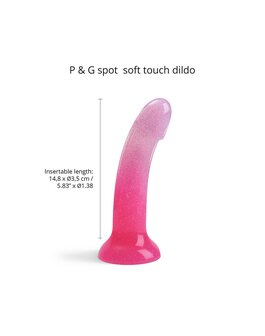 Love to Love - Dildo - Dildoll Sunrise - Buigbaar - Siliconen - Met Glitters - Roze