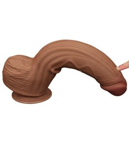 Lovetoy - Dildo - Sliding Skin Dildo - Lengte 31 cm - Bruin