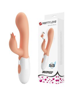 Pretty Love Bloody Mary - Vibrator - Rabbit Vibrator met Clitoris Stimulatie - Lichte Huidskleur - Geeft Intens en Krachtig Plezier