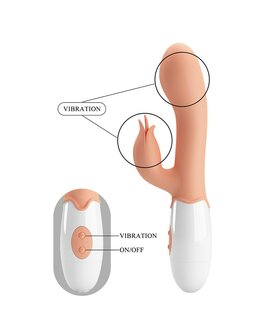 Pretty Love - Bloody Mary - Vibrator - Rabbit Vibrator met Clitoris Stimulatie - Lichte Huidskleur - Geeft Intens en Krachtig Plezier