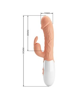 Pretty love Easter Bunny - Vibrator - Realistische Rabbit Vibrator - Lichte Huidskleur - Geeft Intens G Spot en Clitoris Stimulatie