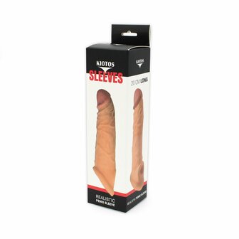 Kiotos - Penis Sleeve van 20 cm - Realistische sensatie - TPE - Lichte Huidskleur