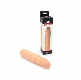 Kiotos - Penis Sleeve van 18.5 cm - Realistische sensatie - TPE - Lichte Huidskleur