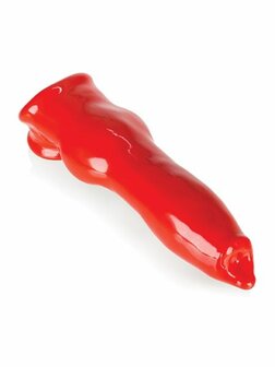 Oxballs - Fido - Penis Sleeve met Animal Knot - Rekbaar TPR - Rood - Puppy Play