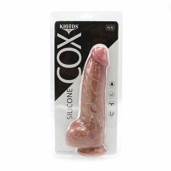 Kiotos Cox - Levensechte Siliconen Dildo - Lengte 235 mm - Lichte huidskleur - Met zuignap - 047