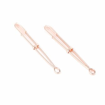 Kiotos Steel Rose Gold Color Tepelklemmen Pinchers - Verleidelijke Toevoeging voor Intiem Genot - Sensuele Accessoires in Ros&eacute;goud