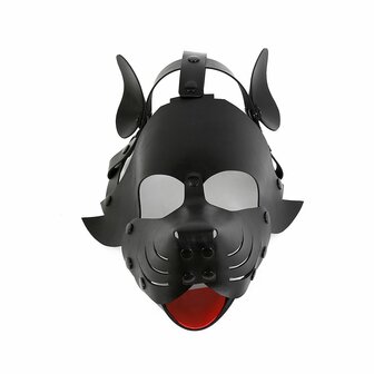 Kiotos - Puppy Masker - Dog Hood - Kunstleer - Zwart