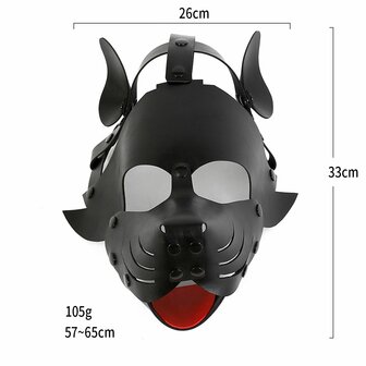 Kiotos - Puppy Masker - Dog Hood - Kunstleer - Zwart