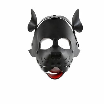 Kiotos - Puppy Masker - Dog Hood - Kunstleer - Zwart