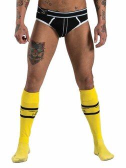Mister B - URBAN Football Socks - Voetbalsokken met binnenzakje - geel/zwart