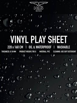 Sheets of SF - Vinyl Hoeslaken - 180 x 200 x 25 cm - zwart