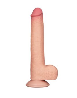 LoveToy - Dubbellaags Dildo - Glijdende Huid Dildo - Lengte 22 cm - Diameter &Oslash; 3.7 cm - Lichte Huidskleur