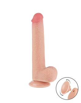 LoveToy - Dubbellaags Dildo - Glijdende Huid Dildo - Lengte 22 cm - Diameter &oslash; 3.7 cm - Lichte Huidskleur