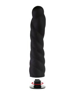 Rimba Latex Play - Verwisselbare Dildo voor Strap-on - Zwart - &Oslash;3.4 x 16 cm - 160 mm lengte - 34 mm diameter