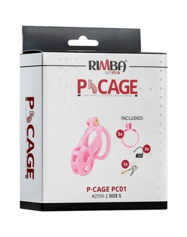 Rimba Toys - P-Cage PC01 - Kunststof Kuisheidskooi - Peniskooi - Chastity - Roze - Small