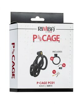 Rimba Toys - P-Cage PC01 - Kunststof Kuisheidskooi - Peniskooi - Chastity - Zwart - Small