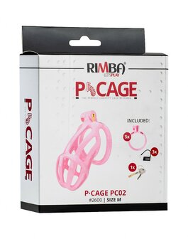 Rimba Toys - P-Cage PC02 - Kunststof Kuisheidskooi - Peniskooi - Chastity - Roze - Medium