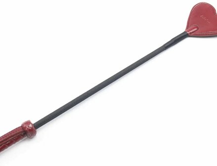 Liebe Seele - Wine Red - Riding Crop - Paardrijzweep met hartvormige lederen tip - Luxe En exclusief ontwerp