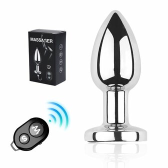 Vibrerende Buttplug - Oplaadbaar &amp; Waterproof - Aluminium - Small