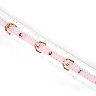 Liebe Seele - Fairy - Leren Collar met Leiband - Roze/Wit