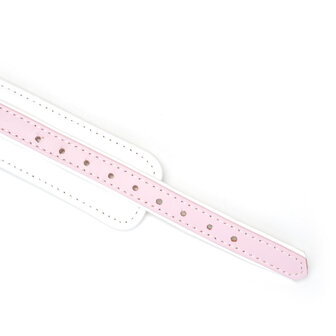 Liebe Seele - Fairy - Leren Collar met Leiband - Roze/Wit