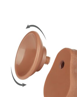 Lovetoy - Dildo Met Sliding Skin Technologie - 18.3 x 3.5 cm - Verwijderbare Zuignap - Medium Huidskleur