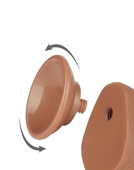 Lovetoy - Dildo Met Sliding Skin Technologie - 19.5 x 3.5 cm - Verwijderbare Zuignap - Medium Huidskleur