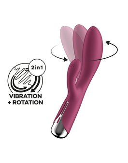 Satisfyer - Spinning Rabbit 1 - Roterende en Vibrerende Rabbit Vibrator - Tarzan Vibrator - Rood