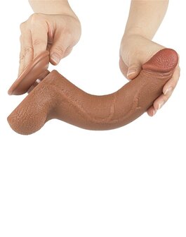Lovetoy - Dildo Met Sliding Skin Technologie - 20 x 4 cm - Verwijderbare Zuignap - Medium Huidskleur