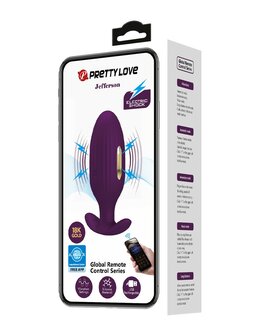 Pretty Love - Jefferson - Vibrerende E-stim Buttplug - Met App Control - Electroshock - Paars