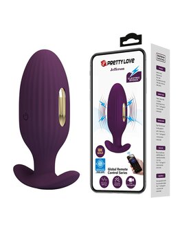 Pretty Love - Jefferson - Vibrerende E-stim Buttplug - Met App Control - Electroshock - Paars