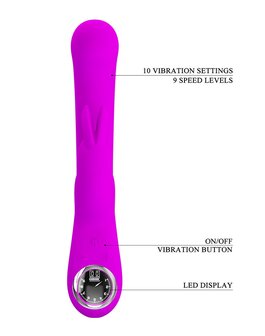 Pretty Love - Lamar - Rabbit Vibrator- Tarzan Vibrator - Met LCD Display - Dieproze