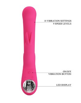 Pretty Love - Lamar - Rabbit Vibrator- Tarzan Vibrator - Met LCD Display - Roze