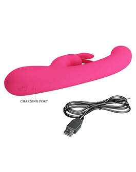 Pretty Love - Lamar - Rabbit Vibrator- Tarzan Vibrator - Met LCD Display - Roze