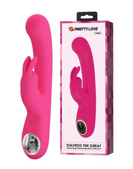 Pretty Love - Lamar - Rabbit Vibrator- Tarzan Vibrator - Met LCD Display - Roze