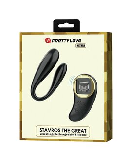 Pretty Love - Nathan - Partner Vibrator - Afstandsbediening met LED Display - Zwart