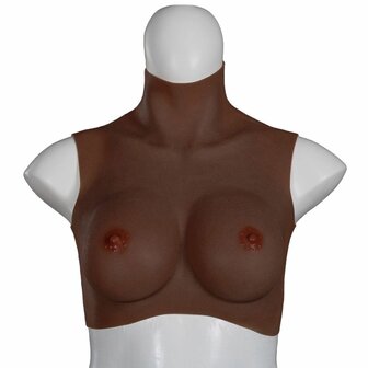 XX-DreamToys - Ultra Realistische Bodysuit - Drag - Bovenlijf Met Borsten - Bruin - Maat M