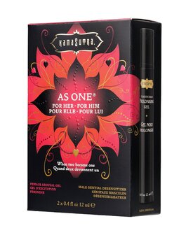 Kamasutra - As One - Intensify Plus Verwarmend &amp; Orgasmevertragend - Gel - Voor hem &amp; Voor haar - 2 x 12 ml