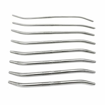 Kiotos Steel - Double End Dilator Set met Curve - RVS - 8 stuks