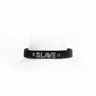 Kiotos BDSM - Collar met Strass Steentjes - SEXY - Zwart