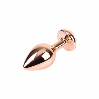 Matrix Mont - Spark Rose - Anaal Plug met Roze Roos - Aluminium - Goud - Maat M